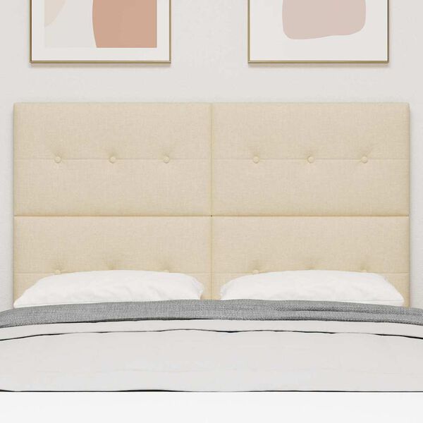 vidaXL Galvūgalis su galvūgalio Kreminė 160 cm Dirbtinė oda