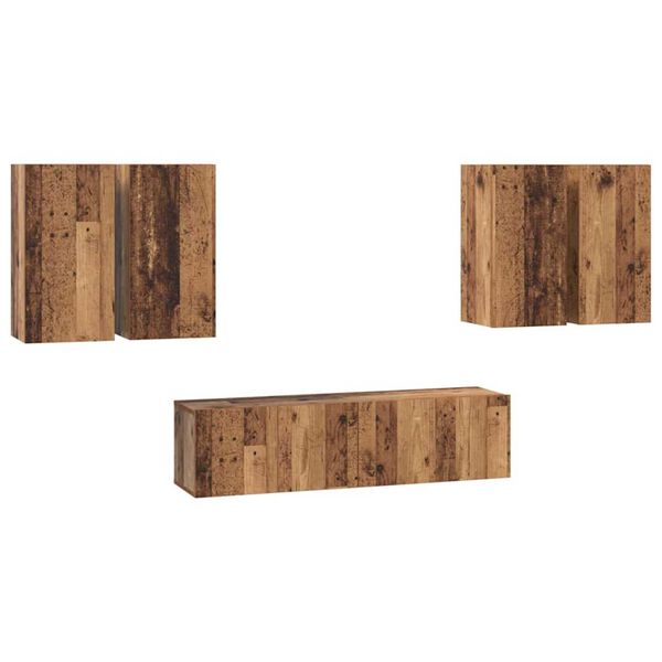 vidaXL TV spintelių komplektas 6 pcs Senovinis medis Apdirbta mediena