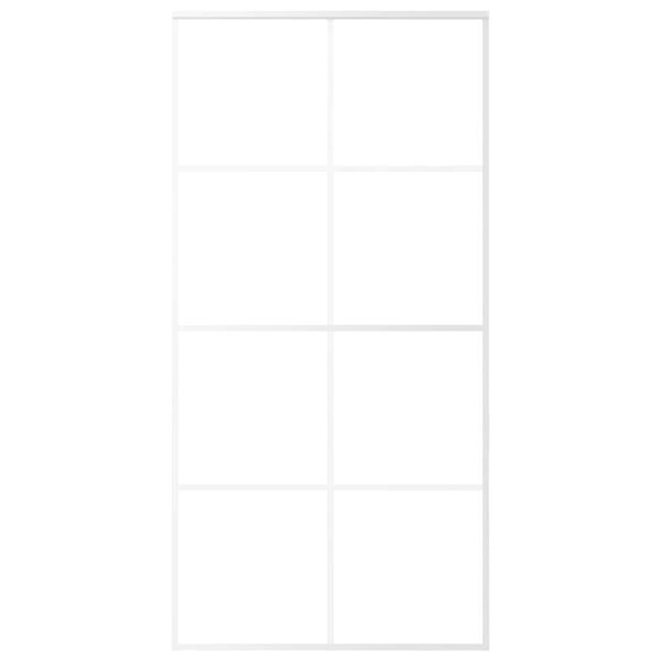 vidaXL Stumdomos durys, baltos, 102,5x205cm, ESG stiklas ir aliuminis