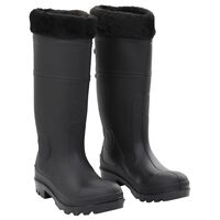 vidaXL Guminiai batai su išimamomis kojinėmis, juodi, PVC, 38 dydžio