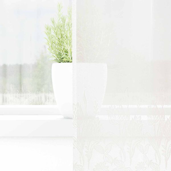 vidaXL Nėrinių Užuolaida Gėlių Balta 240 x 200 cm Poliesteris