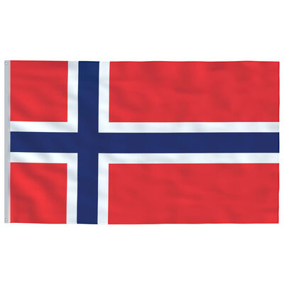vidaXL Norvegijos vėliava su stiebu, aliuminis, 4m