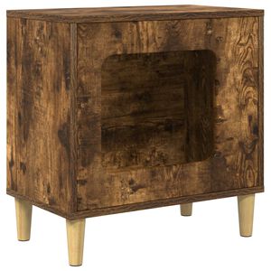 vidaXL Katės namelis Dūminio ąžuolo 51 x 30 x 52 cm Apdirbta mediena