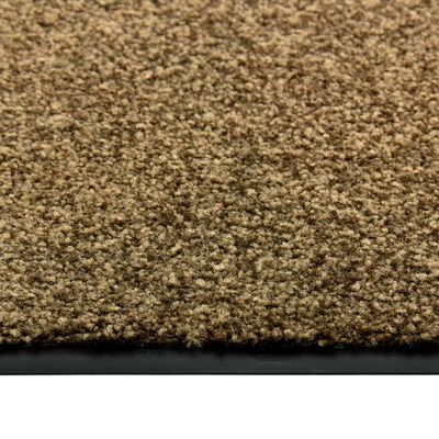 vidaXL Durų kilimėlis, rudos spalvos, 120x180cm, plaunamas