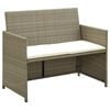 vidaXL Dvivietė sodo sofa su pagalvėlėmis, kreminė, poliratanas