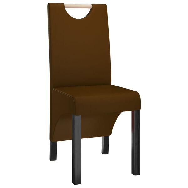 vidaXL Valgomojo kėdės, 4vnt., rudos spalvos, dirbtinė oda