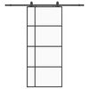 vidaXL Stumdomos durys su įrangos rinkiniu, juodas, 90x205 cm, ESG ir