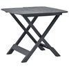 vidaXL Sulankstomas sodo stalas, antracito, 79x72x70cm, plastikas