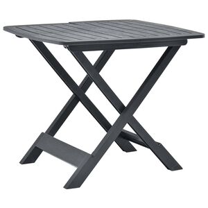 vidaXL Sulankstomas sodo stalas, antracito, 79x72x70cm, plastikas