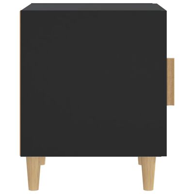 vidaXL Naktinė spintelė, juodos spalvos, apdirbta mediena