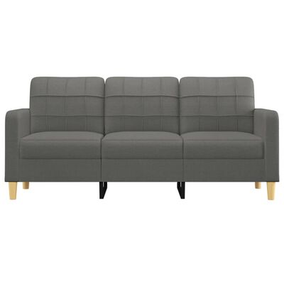vidaXL Trivietė sofa, tamsiai pilkos spalvos, 180cm, audinys