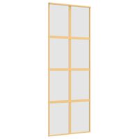 vidaXL Stumdomos durys, auksinės, 76x205cm, ESG stiklas ir aliuminis