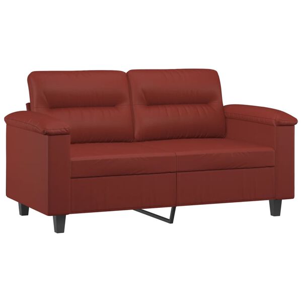 vidaXL Dvivietė sofa, raudonojo vyno spalvos, 120cm, dirbtinė oda