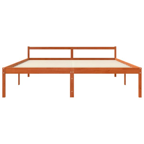 vidaXL Lovos rėmas Va&scaron;ko ruda 200 x 200 cm Kietos pu&scaron;ies mediena