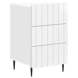 vidaXL &Scaron;alia lovos spintelė Itin blizgi balta 43x 41 x 68 cm