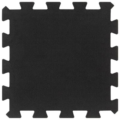 vidaXL Guminės grindų plytelės, 9vnt., juodos, 30x30cm, 16mm