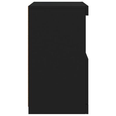 vidaXL Šoninė spintelė su LED lemputėmis, juodos spalvos, 41x37x67cm