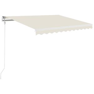 vidaXL Rankiniu būdu i&scaron;traukiama markizė su LED, kreminė, 350x250cm