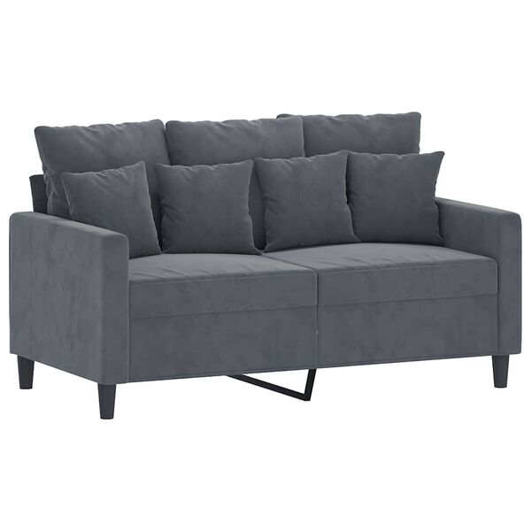 vidaXL Dvivietė sofa, tamsiai pilkos spalvos, 120cm, aksomas