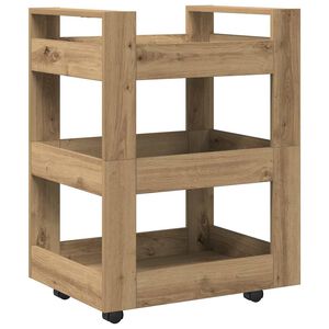 vidaXL Virtuvės vežimėlis Amatininkų ąžuolas 60 x 45 x 80 cm