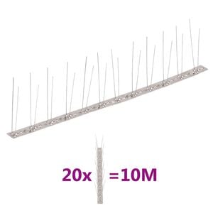 vidaXL Smaigų rinkinys nuo pauk&scaron;čių/balandžių, 20vnt., 2 eilės, 10m