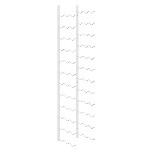 vidaXL Prie sienos montuojamas vyno laikiklis, baltas, geležis