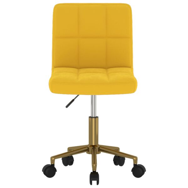 vidaXL Pasukamos valgomojo kėdės, 2vnt., garstyčių geltonos, aksomas