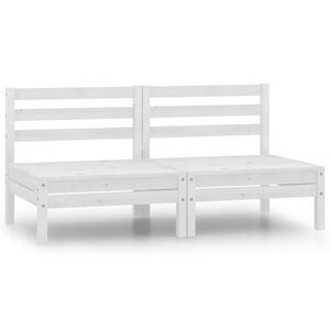 vidaXL Dvivietė sodo sofa, balta, pu&scaron;ies medienos masyvas (806588)