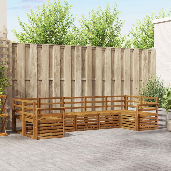 vidaXL Sofų komplektai 7 pcs Natūrali Kietos akacijos mediena