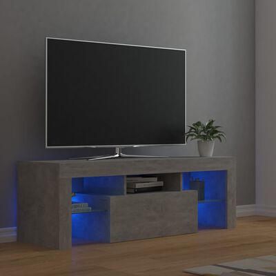 vidaXL TV spintelė su LED apšvietimu, betono pilka, 120x35x40cm