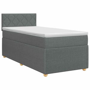 vidaXL Spyruoklinė lova su čiužiniu Tamsiai pilka 80 x 200 cm Audinys
