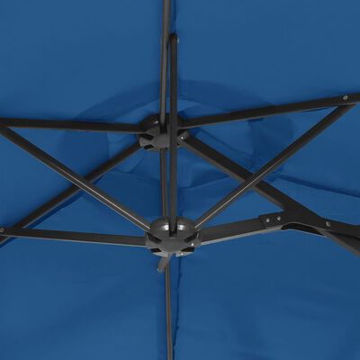 vidaXL Dvigubas skėtis nuo saulės, tamsiai mėlynos spalvos, 316x240cm