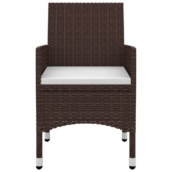 vidaXL Sodo komplektas su pagalvėlėmis, 5 dalių, poliratanas/stiklas