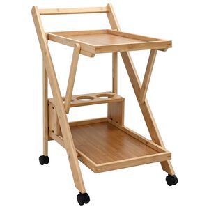 vidaXL Virtuvės vežimėlis su ratais &Scaron;viesiai rudas 65 x 40,5 x 76,5 cm