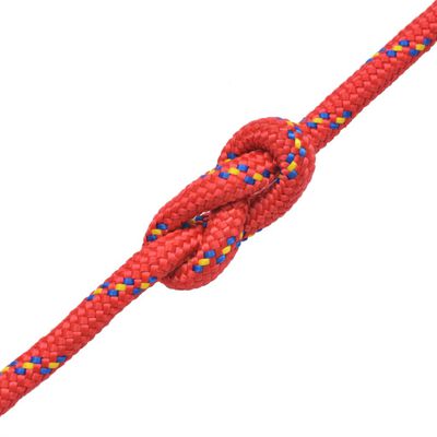 vidaXL Jūrinė virvė, polipropilenas, 10mm, 50m, raudona