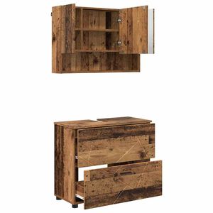 vidaXL Vonios baldų rinkinys 2 vnt. Senovinis medis 76,5 x 35 x 64 cm