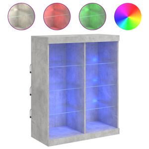 vidaXL &Scaron;oninė spintelė su LED lemputėmis, betono pilka, 81x37x100cm