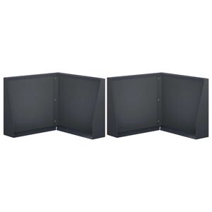 vidaXL Sienelė 2 vnt. 50 x 50 x 40 cm Plienas Antracito