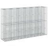 vidaXL Gabioninė pakelta lova 3 vnt. 250 x 50 x 150 cm Sidabrinė
