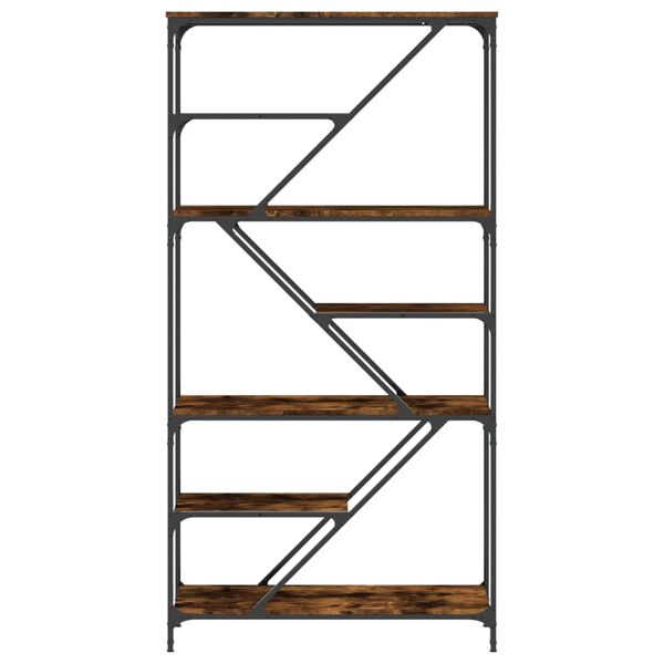 vidaXL Knygų lentyna, dūminio ąžuolo, 91x36x176cm, mediena ir plienas