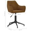vidaXL Pasukamos valgomojo kėdės, 2vnt., rudos spalvos, aksomas