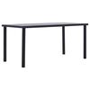vidaXL Valgomojo stalas, juodas ir betono pilkas, 160x80x75cm, MDF