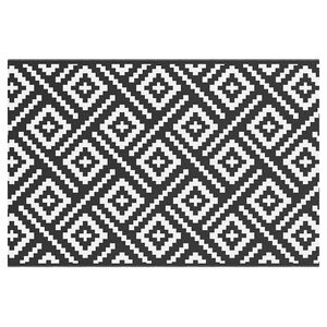 vidaXL Lauko kilimas, ARAKIL baltos ir juodos spalvos, 120x180cm, PP