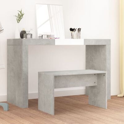 vidaXL Kosmetinio staliuko kėdutė, pilka, 70x35x45cm, apdirbta mediena