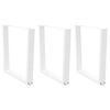 vidaXL Valgomojo stalo kojelės, 3 vnt., baltos, 80x(72-73,3) cm, plienas, V formos