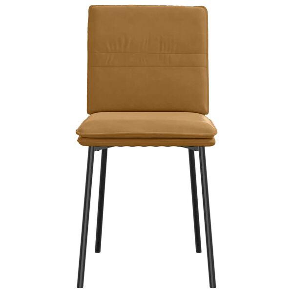 vidaXL Valgomojo kėdės, 4vnt., rudos spalvos, aksomas