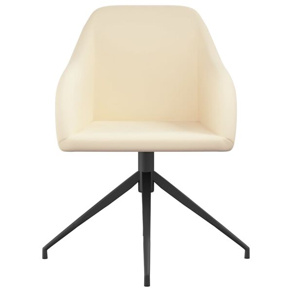 vidaXL Valgomojo kėdės, 4vnt., kreminės spalvos, aksomas