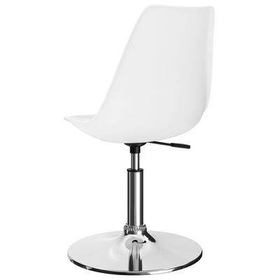 vidaXL Pasukamos valgomojo kėdės, 6vnt., baltos spalvos, dirbtinė oda
