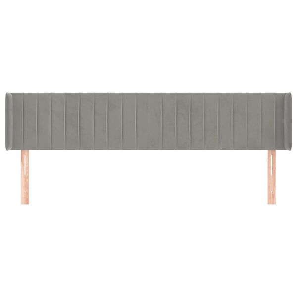 vidaXL Galvūgalis su auselėmis,&scaron;viesiai pilkos,203x16x78/88cm, aksomas