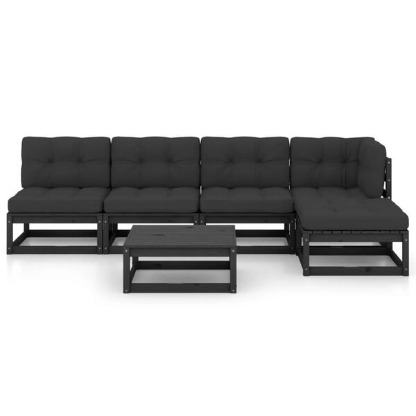 vidaXL Sodo komplektas su pagalvėlėmis, 6 dalių, pu&scaron;ies masyvas